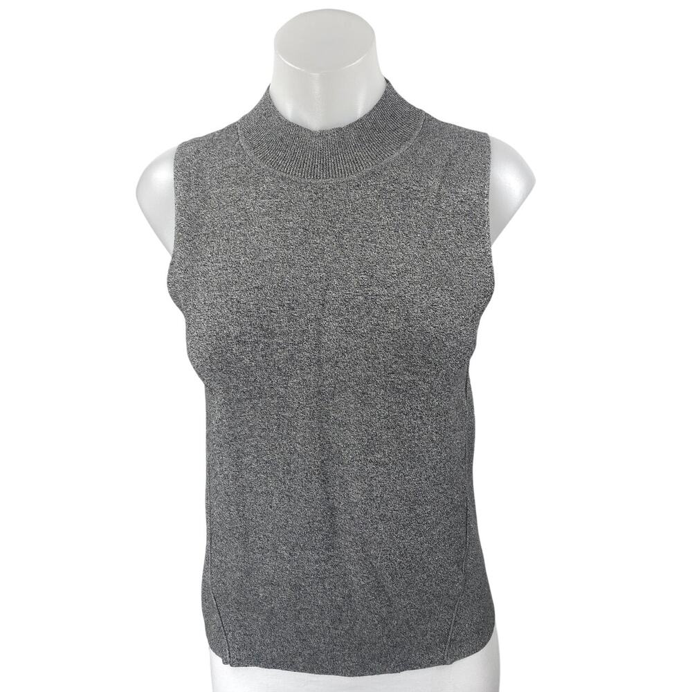 Banana Republic Women's Gray Knit Sleeveless High Neck Sweater Vest Tank Top S